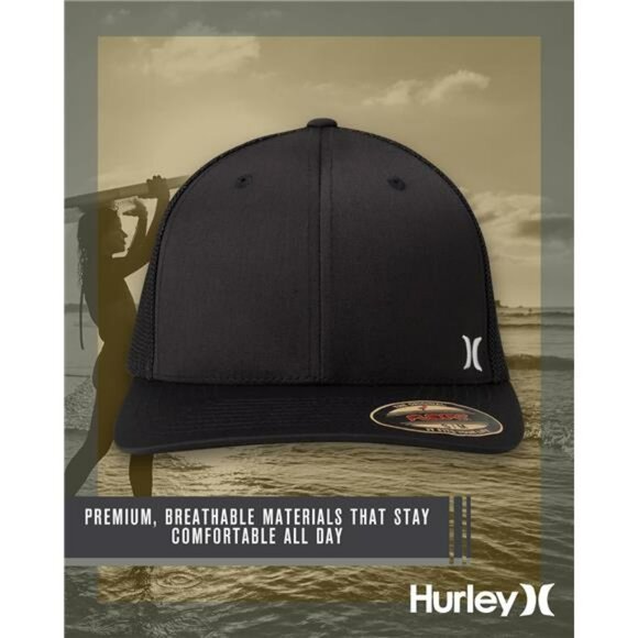 Mens mesh baseball cap fitted summer hat breathable curved brim sporty - Picture 4 of 8